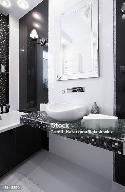 Black And White Tiles Stock Photo - Download Image Now - 2015, Apartment, Architecture