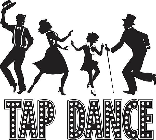 tippe dance silhouette banner - chorus girl stock-grafiken, -clipart, -cartoons und -symbole