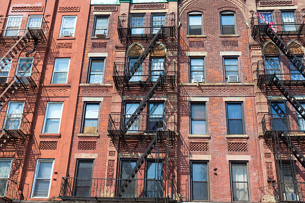 istock Brooklyn brickwall facades in New York US 466418956