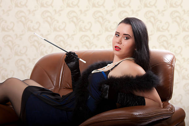 istock Retro woman on chair 466420207
