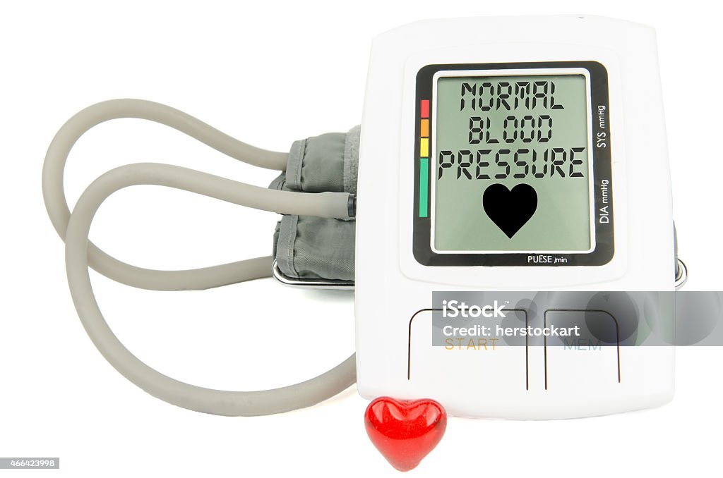 normal blood pressure digital monitor 2015 Stock Photo