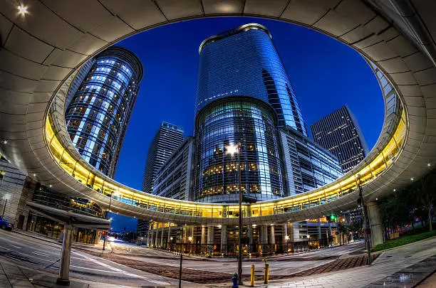 Downtown Houston at nighttime