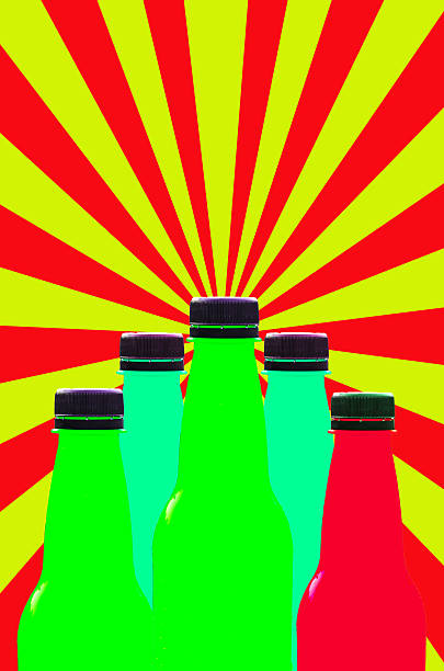 Multi colored plastic bottles