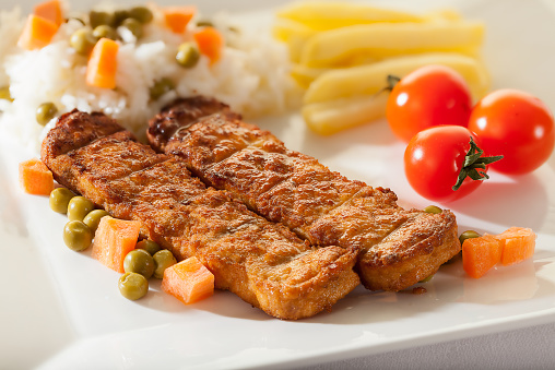 Grilled chicken kebab kofta.