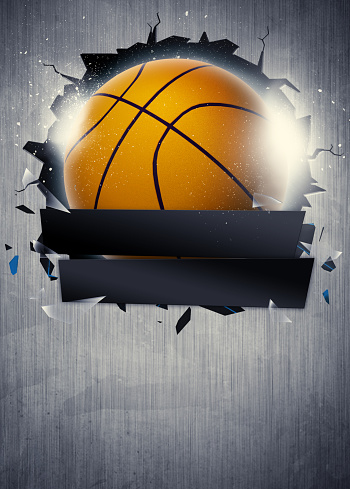 Abstract basketball sport invitation poster or flyer background with empty space