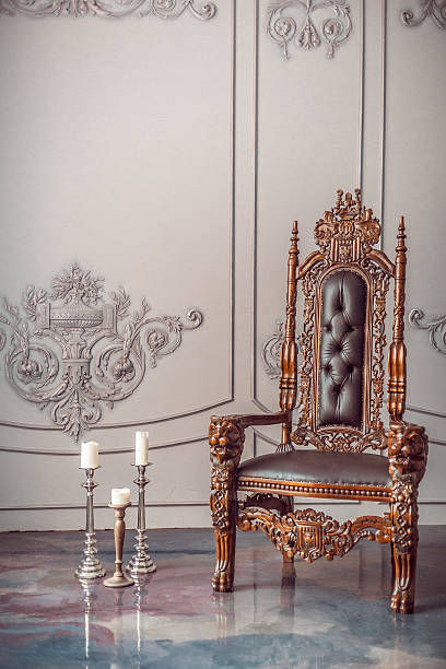 istock Dark wooden armchair 466430663