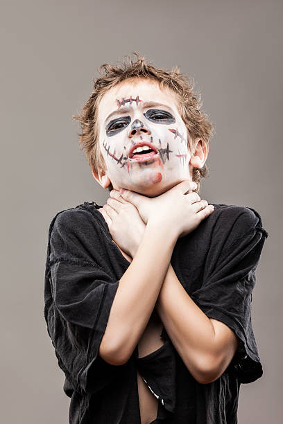 istock Screaming walking dead zombie child boy 466432898