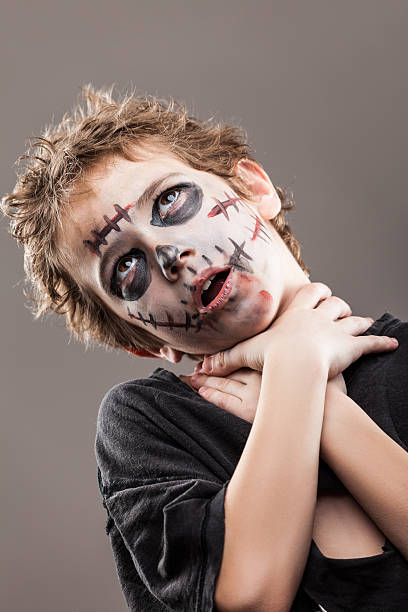 istock Screaming walking dead zombie child boy 466432906