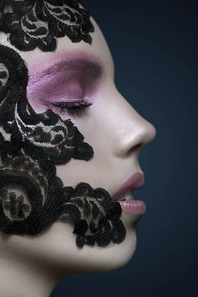istock Black Lace Pink Make-up Beauty 466434478