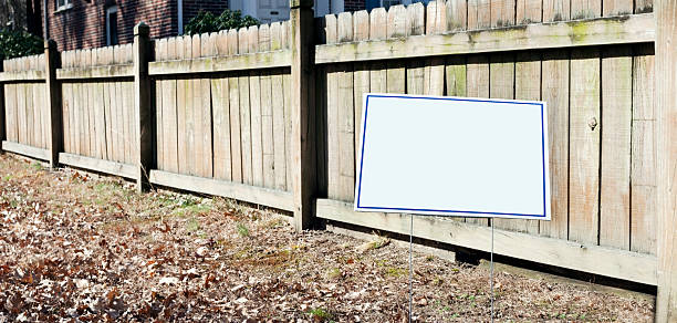 istock Blank Sign and Fence 466435018