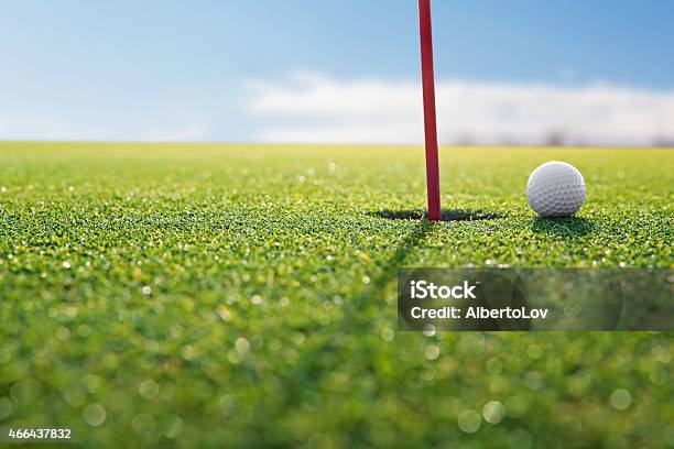 Golf Red Hole Stock Photo - Download Image Now - Golf, Hole, Golf Ball