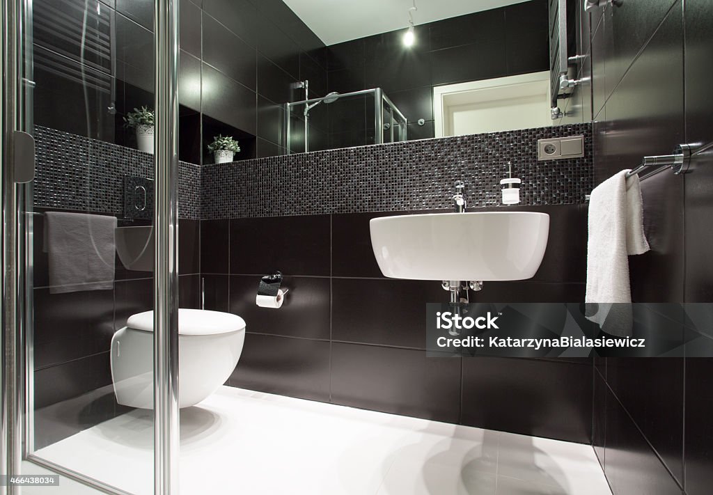 Modern bathroom in apartment Luxury and modern bathroom in the apartment 2015 Stock Photo