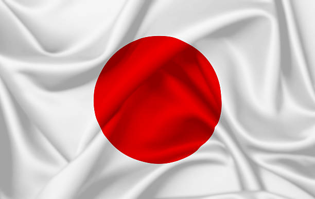 Flag of Japan Flag of Japan waving with silky look 2014 stock pictures, royalty-free photos & images