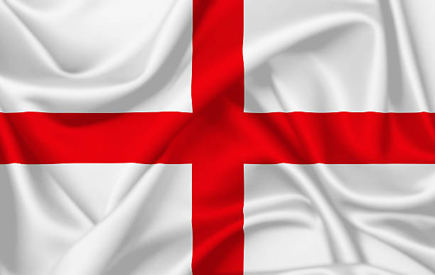 Flag of England Flag of England waving with silky look football2014 stock pictures, royalty-free photos & images