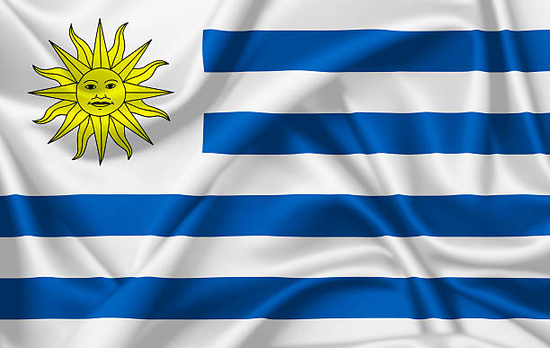 플래깅 of 우루과이 - uruguayan flag 뉴스 사진 이미지