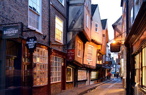 Caos street scene en York, Inglaterra. photo