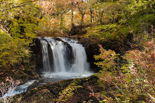 Waterfall In Autumn Stock Photo - Download Image Now - Autumn