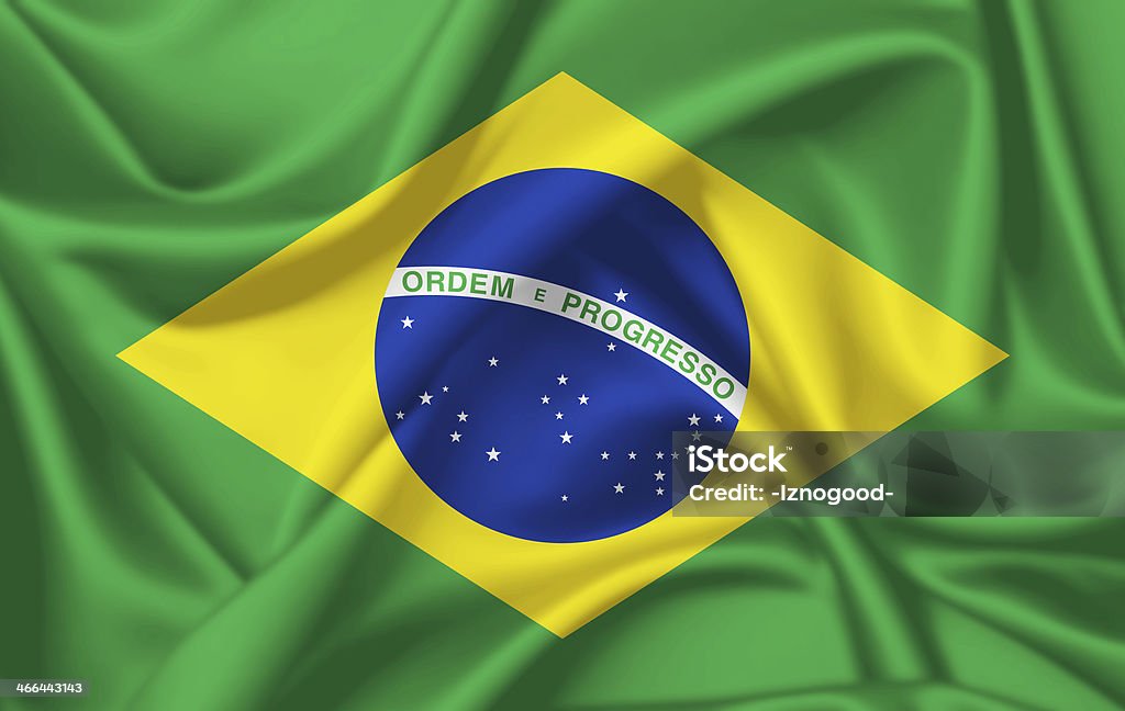 Flag of brazil Flag of Brazil waving with silky look 2014 Stock Photo