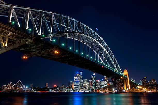 istock Sydney Harbour Bridge and Opera House at night 466443297