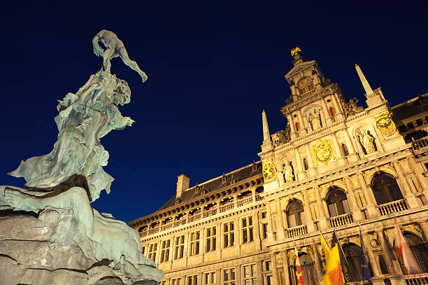 istock Antwerp Brabo statue in Belgium 466443963