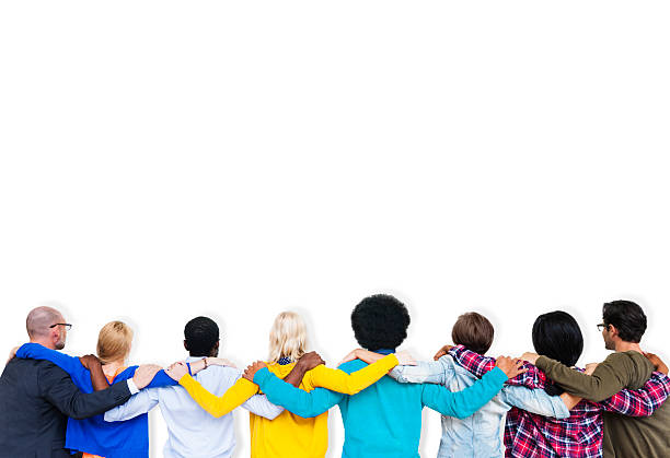 istock Group Of Multi-Ethnic People's Hands On Each Other's Shoulder An 466449702