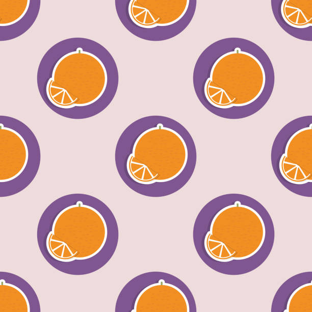 ilustrações, clipart, desenhos animados e ícones de laranjas padrão. textura sem costura com laranja madura - orange portion vector textured