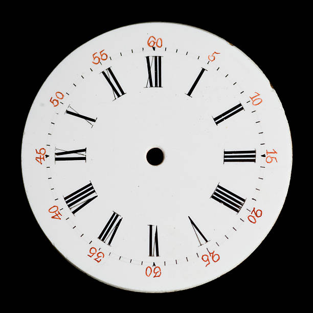 istock Antique, hand-painted, enamel watch face. Isolated on black. 466452738