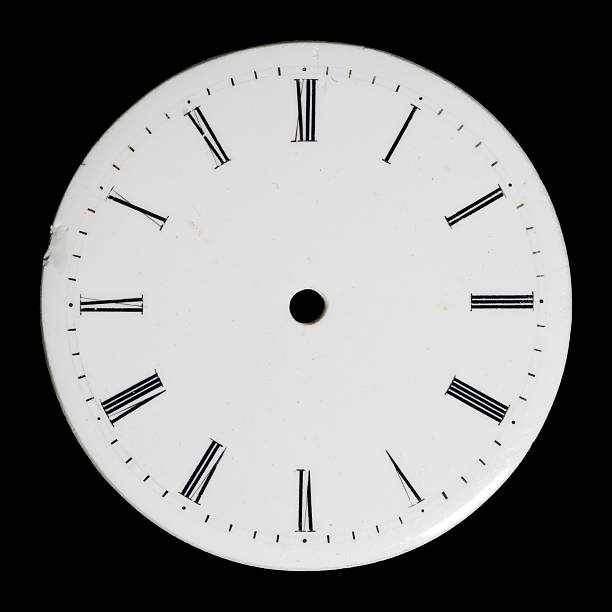 istock Antique, hand-painted, enamel watch face. Isolated on black. 466452760