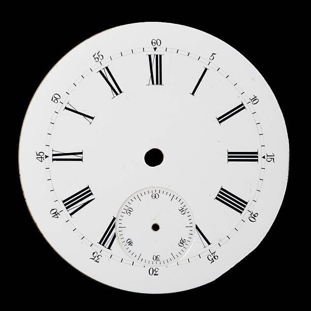 istock Antique, hand-painted, enamel watch face. Isolated on black. 466452784