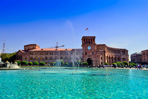 istock Yerevan, central plaza with fountains 466453892