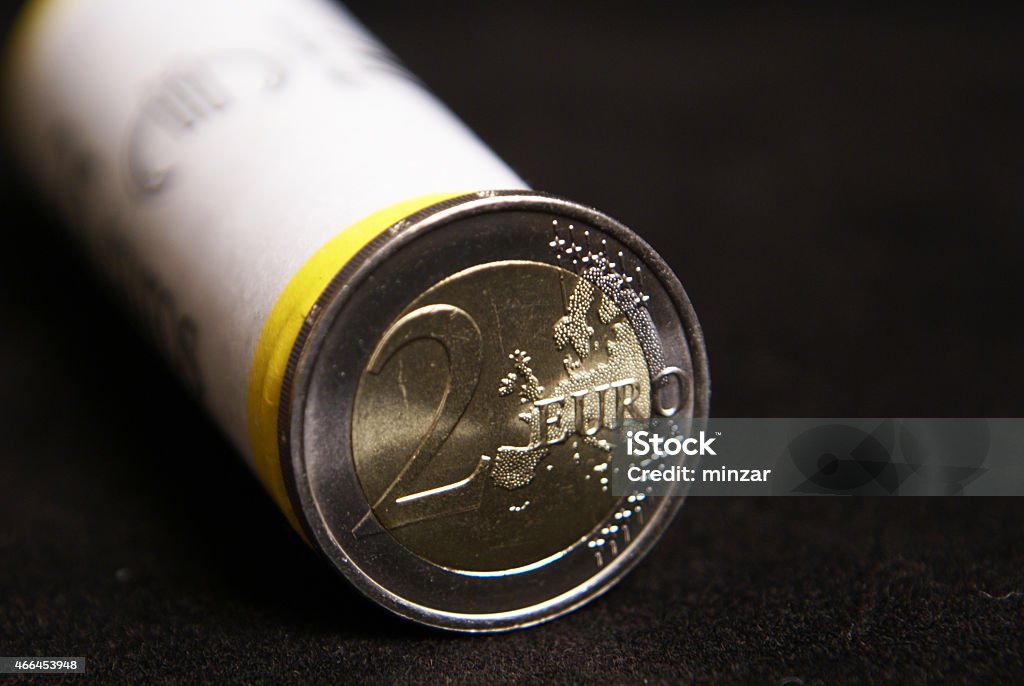 Two Euro Coin Currency of two euro. 2015 Stock Photo