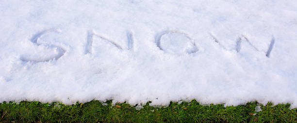 istock Thin layer of snow with the word snow melting 466454634