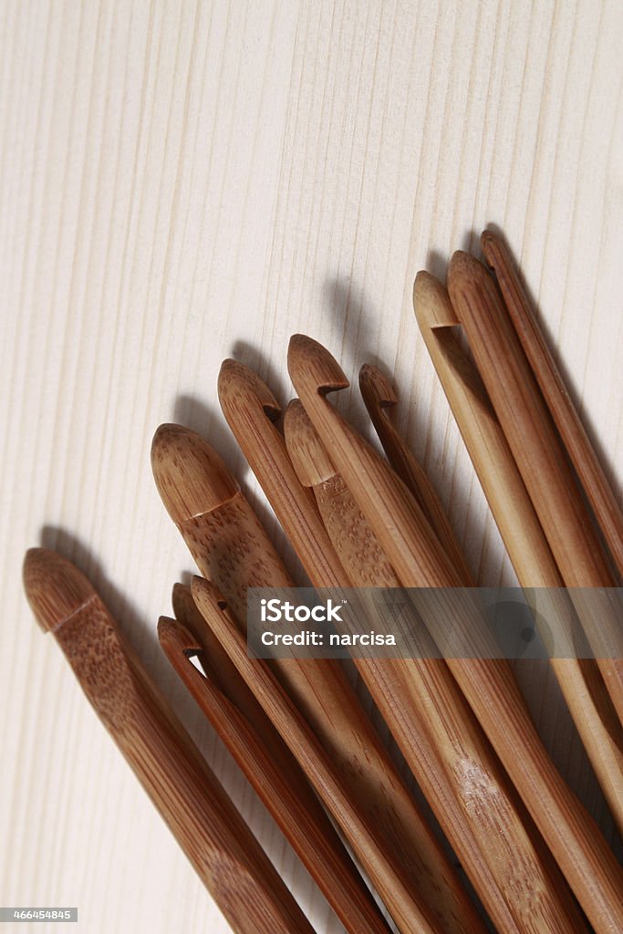 Carbonized Bamboo Crochet Hooks On Wooden Background Stock Photo - Download  Image Now - iStock