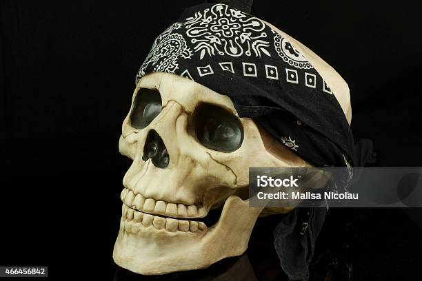 Pirate Skull Stock Photo - Download Image Now - 2015, Animal Teeth, Bandana