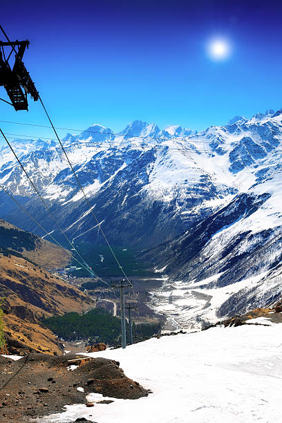 istock Wonderful view of  cableway in the mountains. 466458337