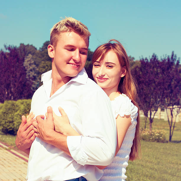 istock Beautiful Young Couple in Love on nature. 466464205