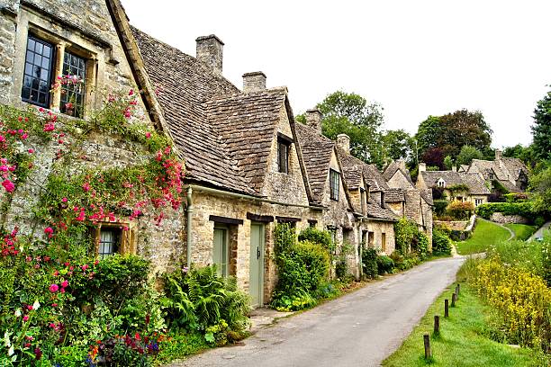 English town in the Cotswolds stock photo