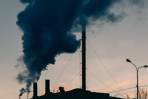 istock Smoking chimney of heating plant 466468356