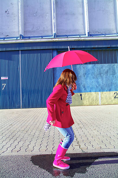 istock Woman with red umbrella 466469234