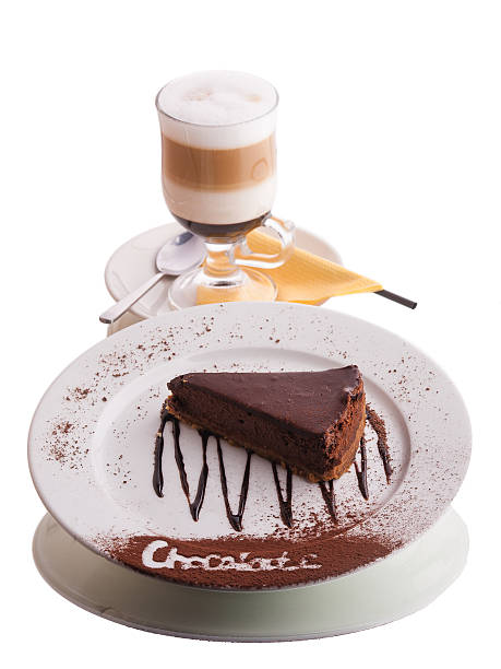 Chocolate pie with latte