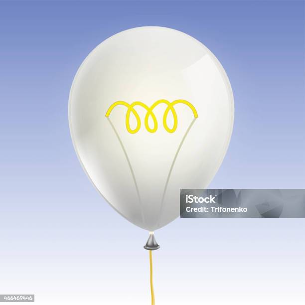 Balloon In The Form Of An Incandescent Lamp Stock Illustration - Download Image Now - 2015, Backgrounds, Blue