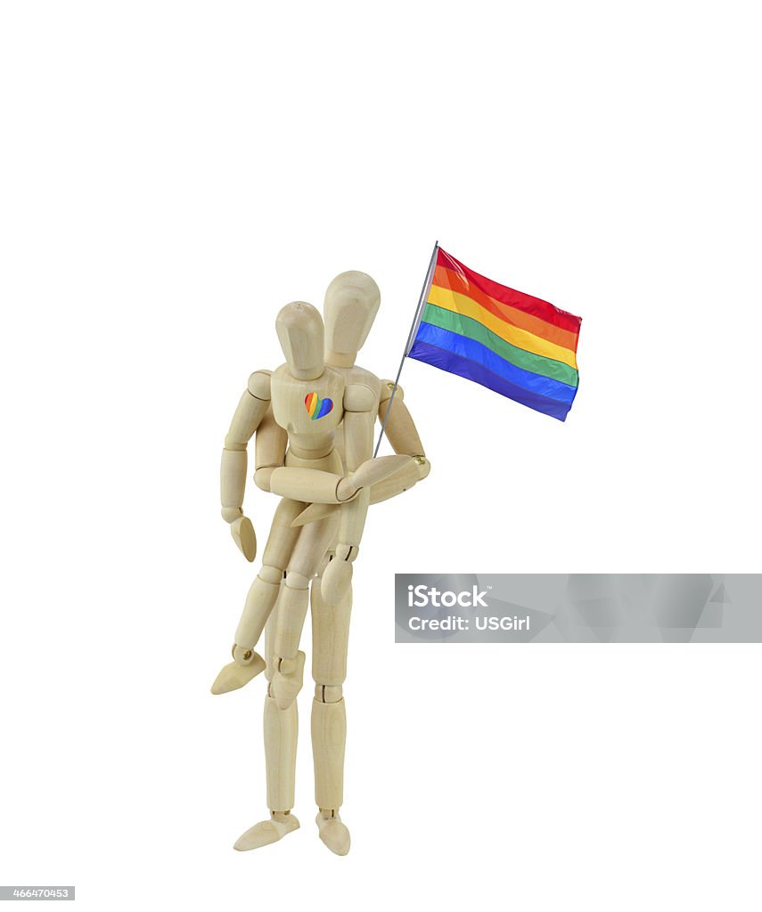 Bandeira do orgulho Gay adulto e criança Manequim - Royalty-free Abraçar Foto de stock