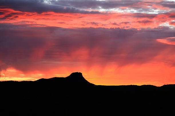 Prescott Arizona Monsoon Sunset over Prescott Arizona national forest stock pictures, royalty-free photos & images