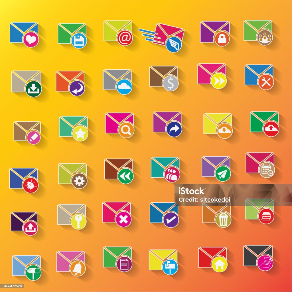 Email Envelope Color Color Envelope Stock Illustration - Download Image Now - E-Mail, The ...