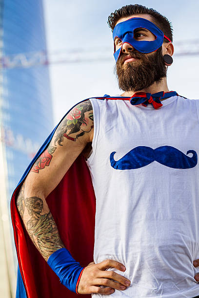 istock Hipster superhero portrait 466476068