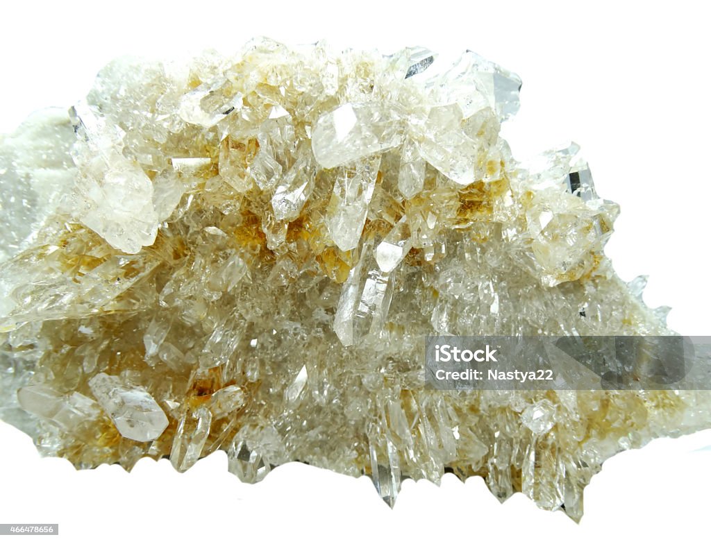 rock crystal quartz geode geological crystals natural quartz semigem geode crystals geological mineral isolated 2015 Stock Photo