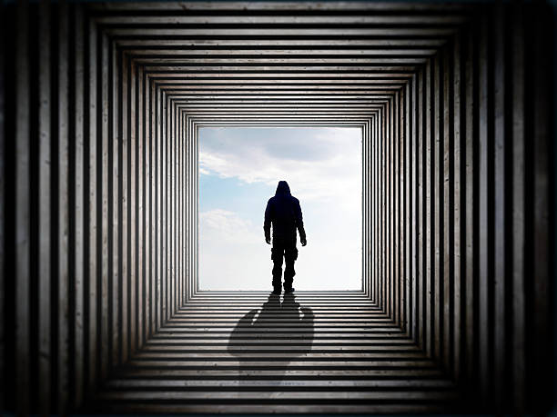 istock Man on the edge of the tunnel 466478892