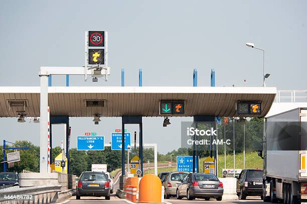 Toll Gate At Macon In France Stock Photo - Download Image Now - Toll Booth, France, Paying