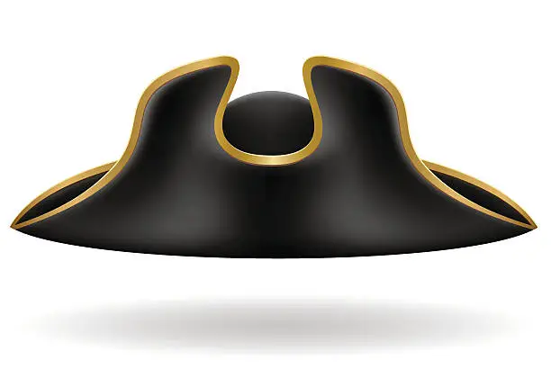 Vector illustration of pirate hat tricorn vector illustration