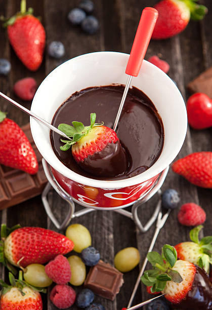 istock Chocolate fondue with fresh berries 466485441